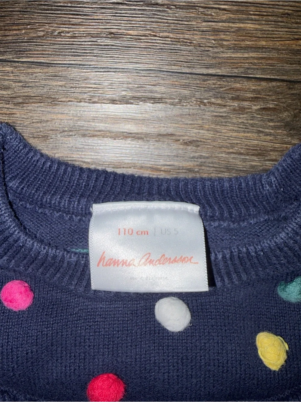 Hanna Andersson Girls Dark Blue Long Sleeve Ruffle Yoke Sweater Dress Size 5